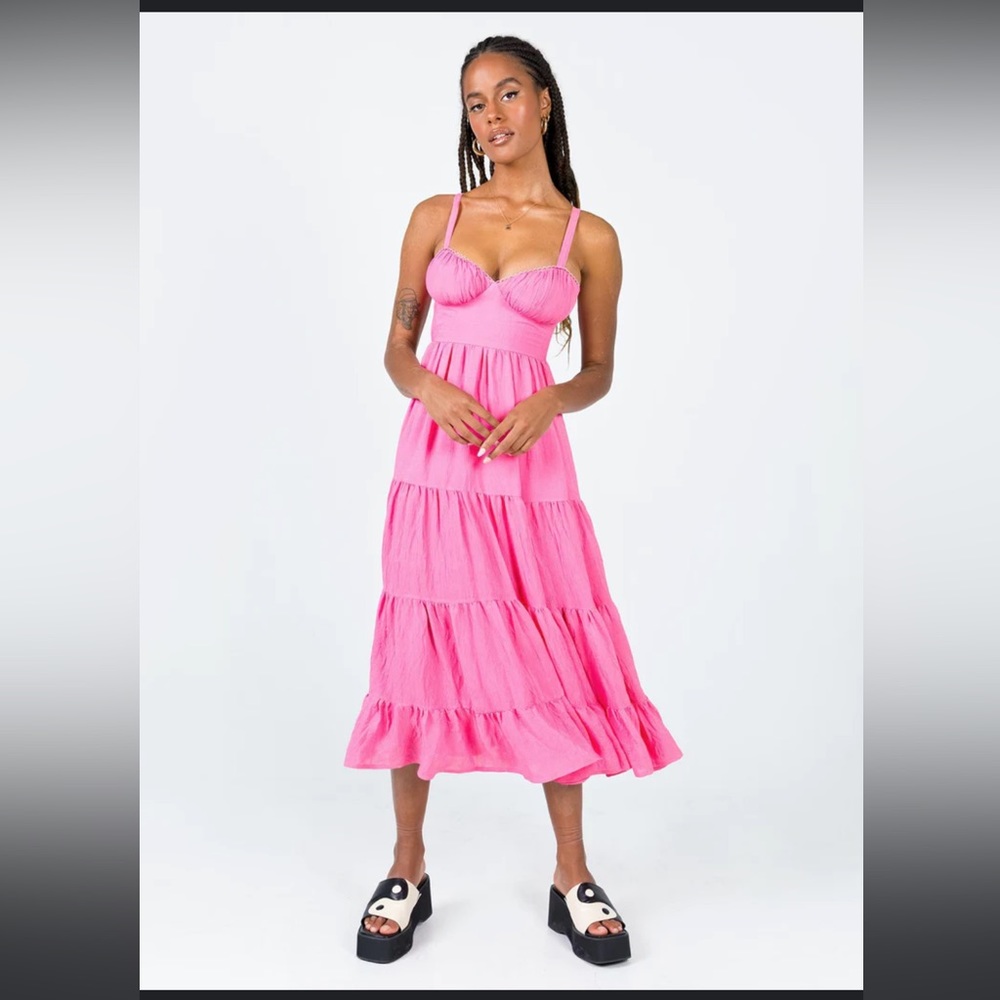 Free People Hot Pink Tiered Maxi Dress - Picture 4 of 4